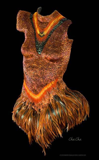 "ChaCha" feathered body sculpture